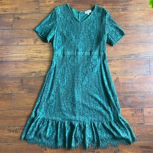 Bohme Size 8 Green Lace Dress